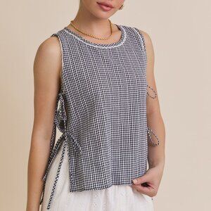 Gingham Tie Top